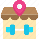exercise, gym, location, pin