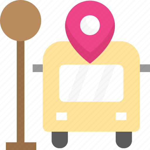 Bus stop, location, map pointer, pin, placeholder icon - Download on Iconfinder
