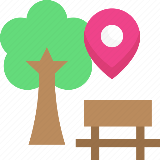 Bench, gps, location, park, placeholder icon - Download on Iconfinder