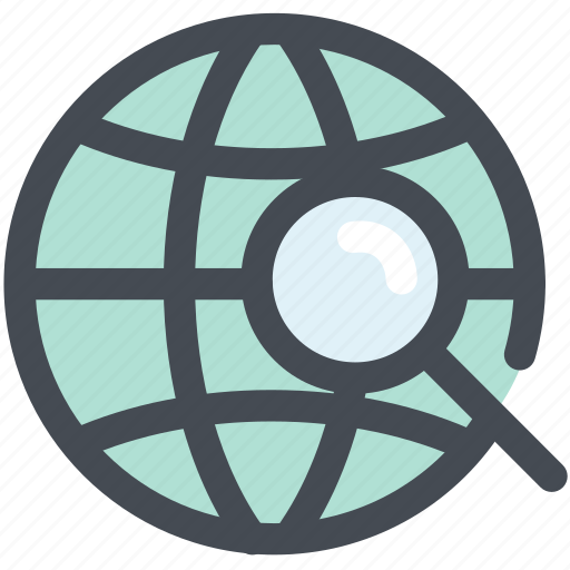 Globe, location, magnifying glass, navigation, position, search icon - Download on Iconfinder