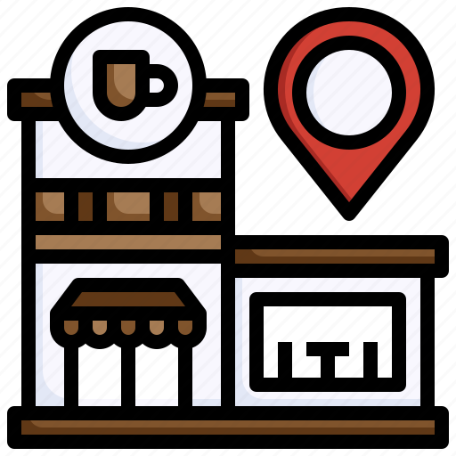 Coffee, shop, cafe, location, pin, placeholder, food icon - Download on Iconfinder