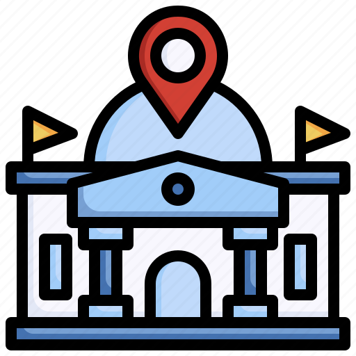 Government, building, pin, place, location icon - Download on Iconfinder