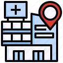 hospital, medical, building, location, pin, placeholder