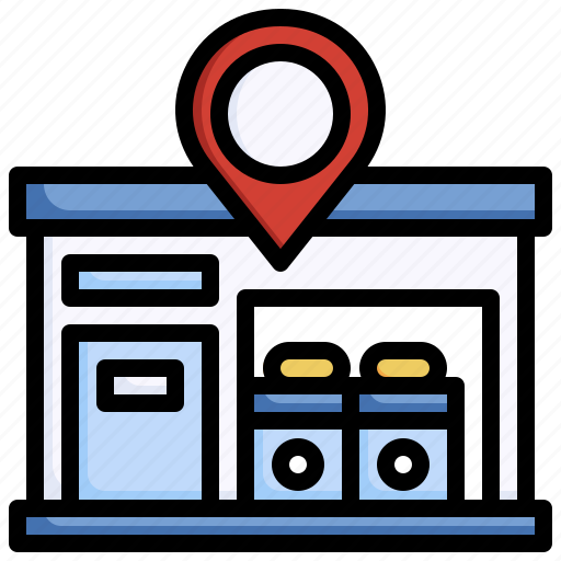 Laundry, shop, location, pin, placeholder, washing, machine icon - Download on Iconfinder