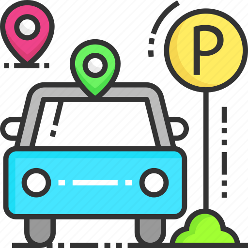 Car, car parking, location, map, pin icon - Download on Iconfinder
