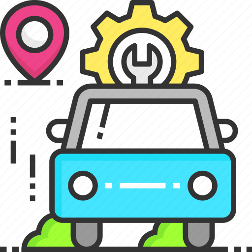 Automobile, car repair, garage, location, vehicle icon - Download on Iconfinder