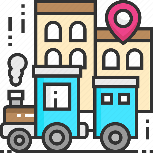 Gps, location, pin, railway station, train icon - Download on Iconfinder