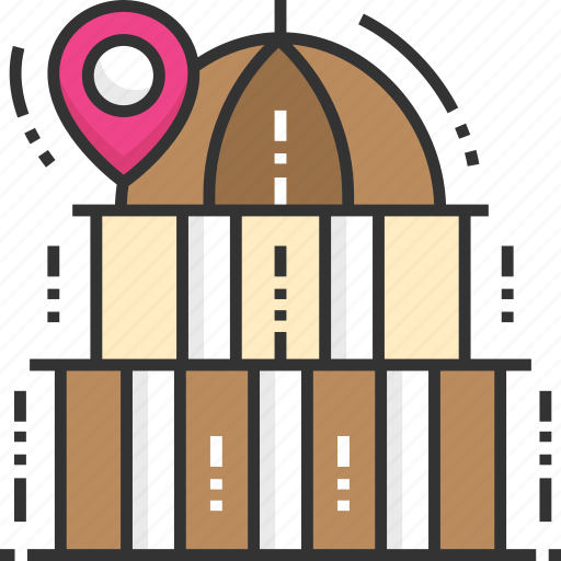 Building, government building, office, pin, pointer icon - Download on Iconfinder