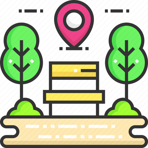 Bench, gps, location, park, placeholder icon - Download on Iconfinder
