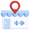 gym, exercise, location, pin, placeholder, shop