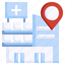 hospital, medical, building, location, pin, placeholder