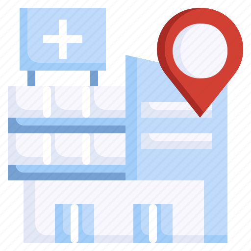 Hospital, medical, building, location, pin, placeholder icon - Download on Iconfinder