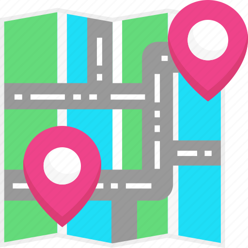 Location pin, map, placeholder, road, route icon - Download on Iconfinder