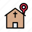 church, location, map, catholic, building 
