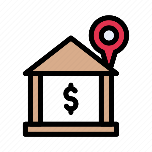 Bank, location, map, building, nearby icon - Download on Iconfinder