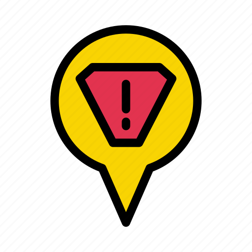 Error, location, warning, map, exclamation icon - Download on Iconfinder