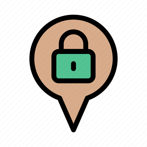 Location, map, private, secure, lock icon - Download on Iconfinder