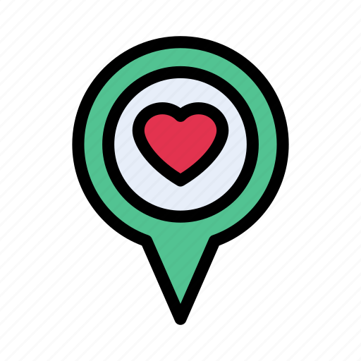Location, nearby, map, favorite, heart icon - Download on Iconfinder