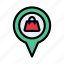 location, pin, shopping, store, map 