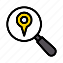 search, map, location, find, magnifier