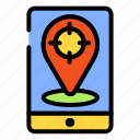 smartphone, phone, location, pin, direction, navigation, device, map, mobile