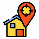 home, home-location, location, pin, furniture, property, navigation, direction, map, interior, marker, house