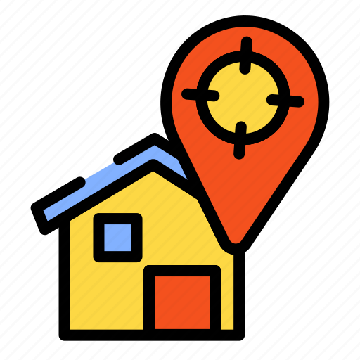 Home, home-location, location, pin, furniture, property, navigation icon - Download on Iconfinder