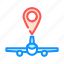 airplane, map, location, pin, place, point 