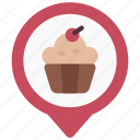 cupcake, stand, maps, gps, point, cakes
