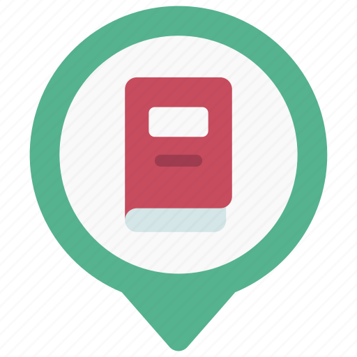 Library, maps, gps, point, book icon - Download on Iconfinder