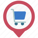 shopping, cart, maps, gps, point, checkout