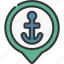 anchor, boat, dock, maps, gps, point 