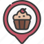 cupcake, stand, maps, gps, point, cakes 
