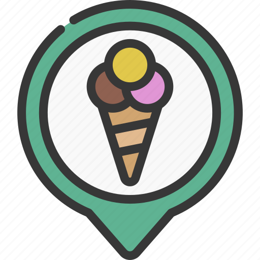 Ice, cream, truck, maps, gps, point icon - Download on Iconfinder