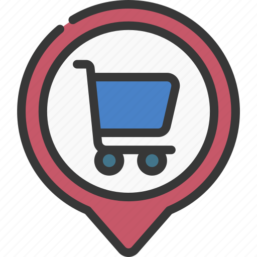 Shopping, cart, maps, gps, point, checkout icon - Download on Iconfinder