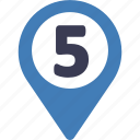 five, formula, location, number, track, navigation, pin