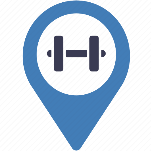 Gym, fitness center, location, map, marker, pin, direction icon - Download on Iconfinder