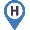 hospital, location, map, pin, navigation, healthcare