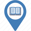 library, academy, institute, location, mapping pin, pointer button, marker