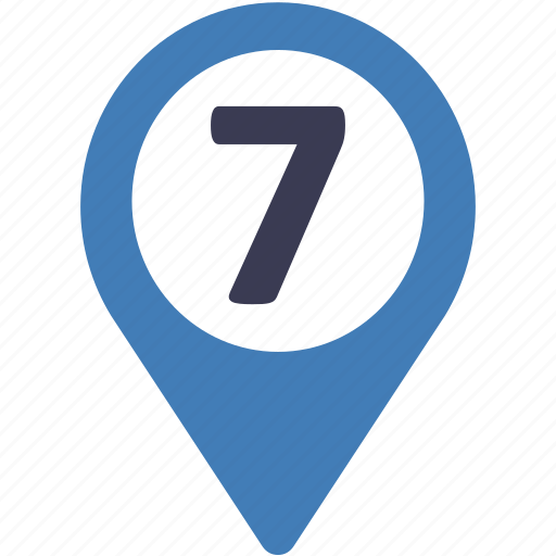 Seven, formula, location, number, track, navigation, pin icon - Download on Iconfinder