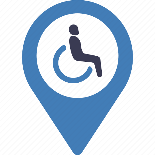 Wheelchair, gps, maps, location, pins, address, handicaped icon - Download on Iconfinder