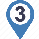three, formula, location, number, track, navigation, pin