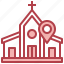 church, placeholder, pointer, cross, location 