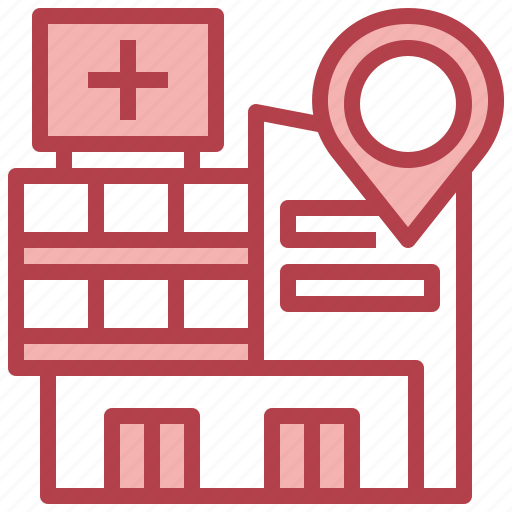 Hospital, medical, building, location, pin, placeholder icon - Download on Iconfinder