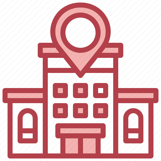 Hotel, place, building, location, pin, placeholder icon - Download on Iconfinder