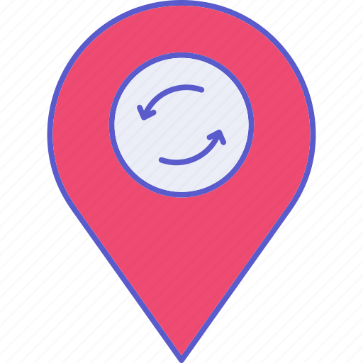 Location sync, arrows, location, map, sync, synchronize icon - Download on Iconfinder
