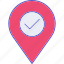 checkmark location, approve, complete, confirm, location, map 