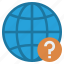 country, earth, globe, location, map, question mark, world 