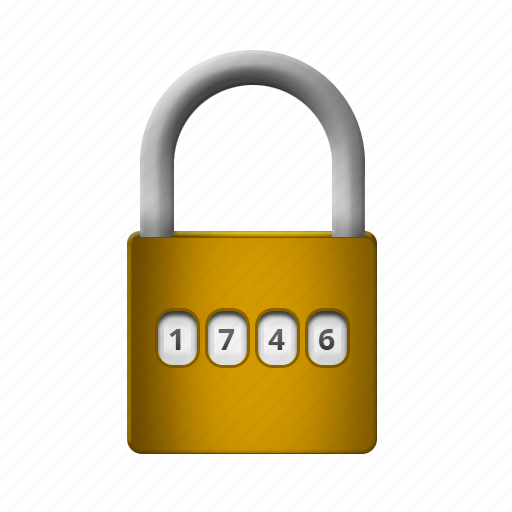 Gold, numered, padlock, protection, safety icon - Download on Iconfinder