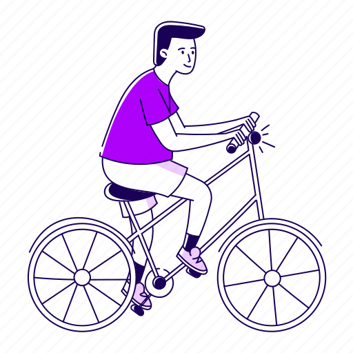 Riding, bike, bicycle, cycling, cycle, sport, man illustration - Download on Iconfinder